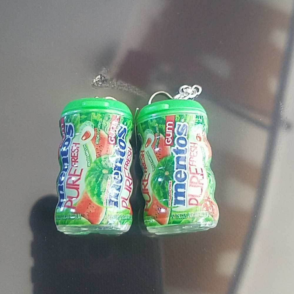Mini brands watermelon mentos earrings